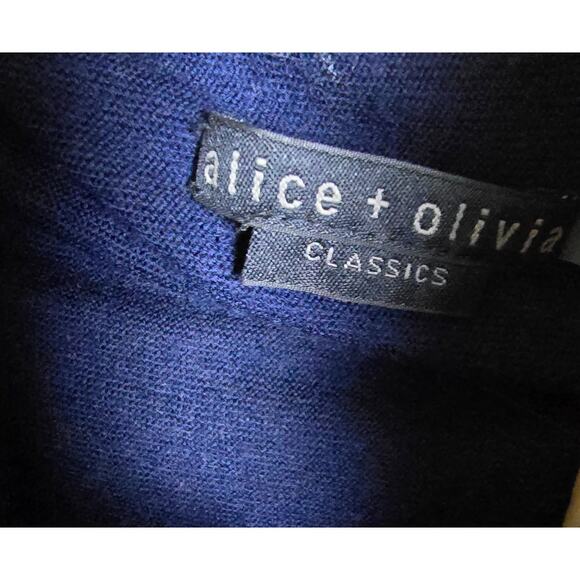 Alice + Olivia Izzy Cascade Open Front Cardigan Dyed Silver Fox Fur Collar, XS - Picture 10 of 11